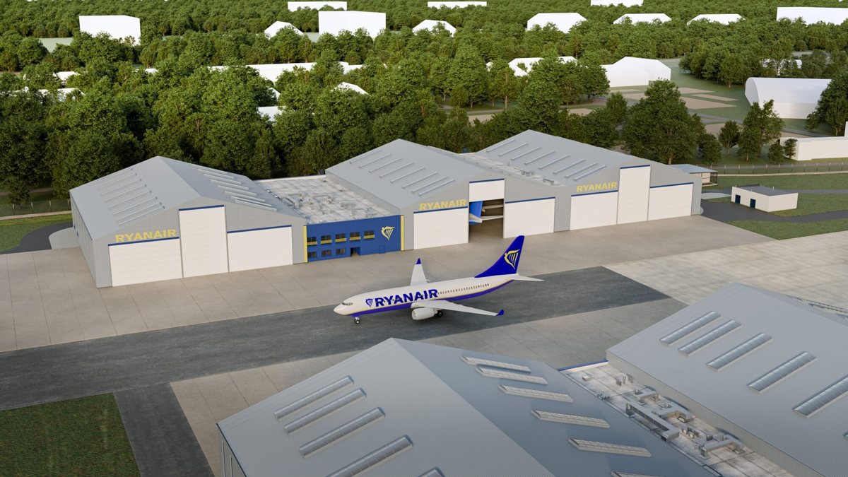 Wizualizacja hangaru Ryanair na lotnisku w Berlinie
